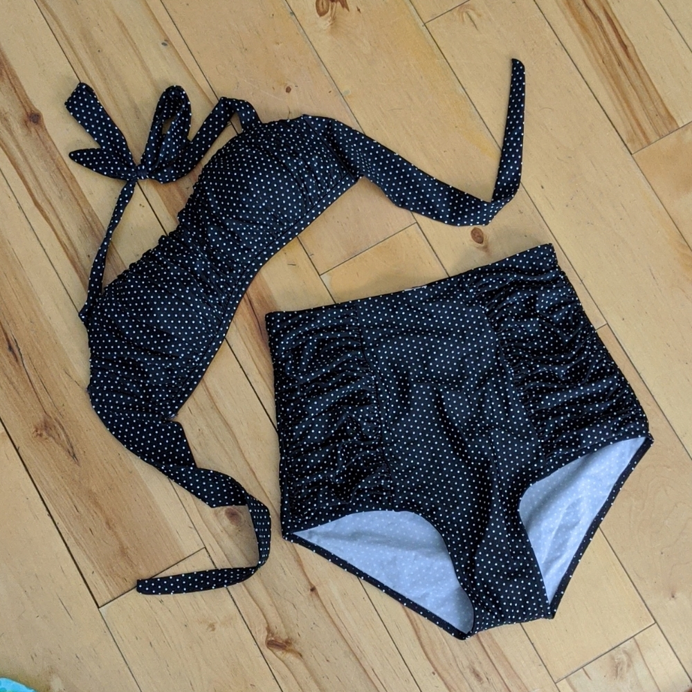 High waisted, retro, xl bikini